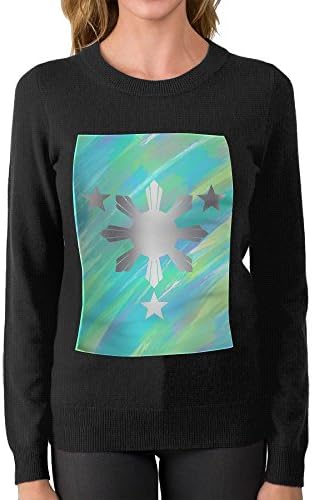 HFIEOTER Women's Philippines Flag 1 Platinum Style Round Neck Sweater Girl Pullover