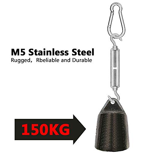 KIPIDA Sonnensegel Befestigungs Kit,44 Stück Sonnensegel Zubehör Edelstahl Spannschraube Karabiner Montageset für… – Bild 4