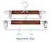Topline Classic Wood Pants/Skirt Hangers with Clips - Mahogany Finish (10 Pack)