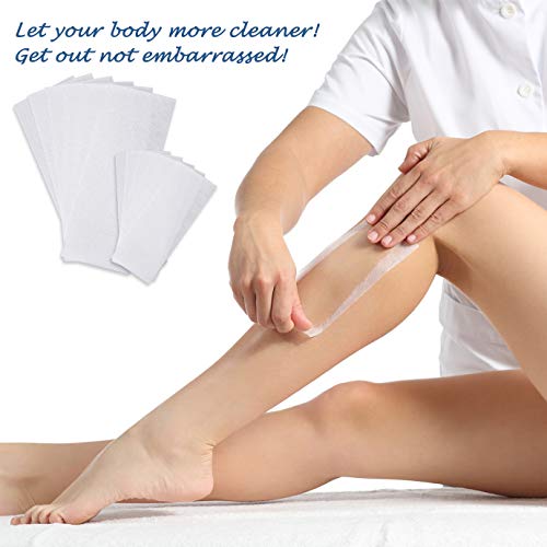 WXJ13 400 Pieces NonWoven Wax Strip Body and Facial Waxing Strips Hair Removal Wax Strips for
