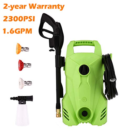 Homdox Electric Pressure Washer 2300 PSI, 1400W 1.6 GPM Portable Electric Power Washer with 3 Quick-Connect Spray Tips
