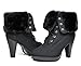 DREAM PAIRS Women's Fashion Fur Lined Lace Up Chunky Heel Wedge Platform Winter Ankle Boots