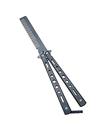 Peine estilo cuchillo de entrenamiento, nueva herramienta genérica de 1 pieza metálica, negra, práctica