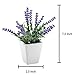 MyGift Small Purple Artificial Plants & Flowers with White Ceramic Mini Planter Pots, Set of 3