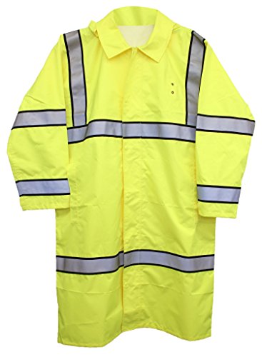 Long Lime Green High-Visibility Raincoat, No ID-5XL