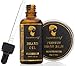 Beard Grooming & Trimming Kit for Men Care - Beard Brush, Beard Comb, Unscented Beard Oil Leave in Conditioner, Mustache & Beard Balm Butter Wax Growth, Styling Scissors - Stocking Stuffers Gift set