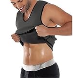 HEROSKY Men's Control Tank Top Sport Corsets Vest Shapewear Ultra Sweat Reversible (L(US Size 6-8), Grey-Black)