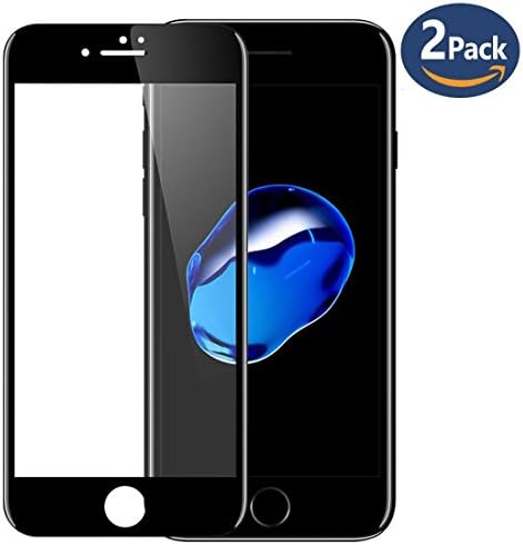 iPhone 7 Plus Screen Protector,[2 PACK][Soft Frame Edge Hybrid-Anti Crash] Wendu iPhone 7 Plus Tempered Glass Full Coverage High Definition Clear Film Anti-Bubble 3D PET for iPhone 7 Plus (Black)