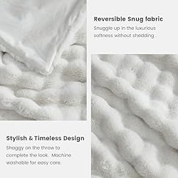 Cozy Bliss Faux Fur Throw Blanket for Couch, Fuzzy