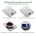 TENDOMI Digital Kitchen Scale/Food Scale Slim Multifunction Compact Metric Scale for Baking Cooking with LCD Display, 11 lbs/5 kg Capacity, Precision Measuring, Stainless Steel (Batteries Included)