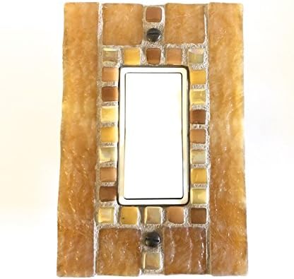 Yellow Stained Glass Switch Plate, Single Decora Rocker, Decorative Light Switch Cover, Mosaic Stained Glass, Dimmer Switch, Outlet, 8945