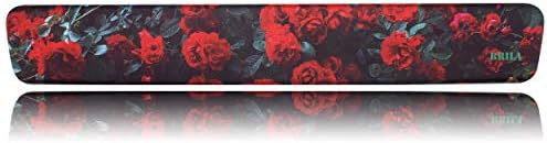 BRILA Memory Foam Keyboard Wrist Rest Support Pad Cushion – Ergonomic Slope Design with Floral Leaves Pattern - Wrist Support for Office Work and PC Gaming Easy Typing & Anti-Fatigue (Rose Flower)