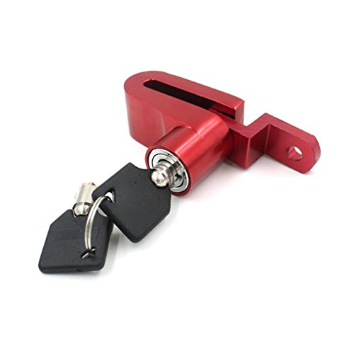 Feccile S-ports & Fit-ness Cycling Bike Security Anti-theft Brake Wheel Lock for Motorcycle Scooter Bicycle,1Pcs (Red)