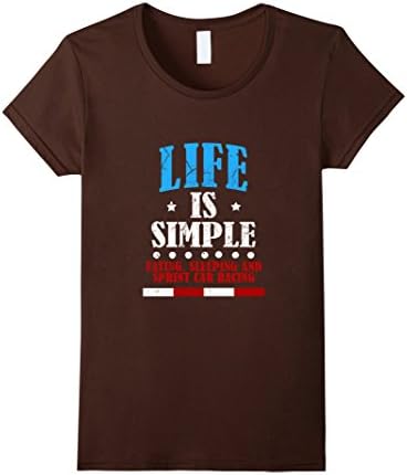 Women's FUNNY LIFE IS SIMPLE T-SHIRT Sprint Car Racing Gift XL Brown