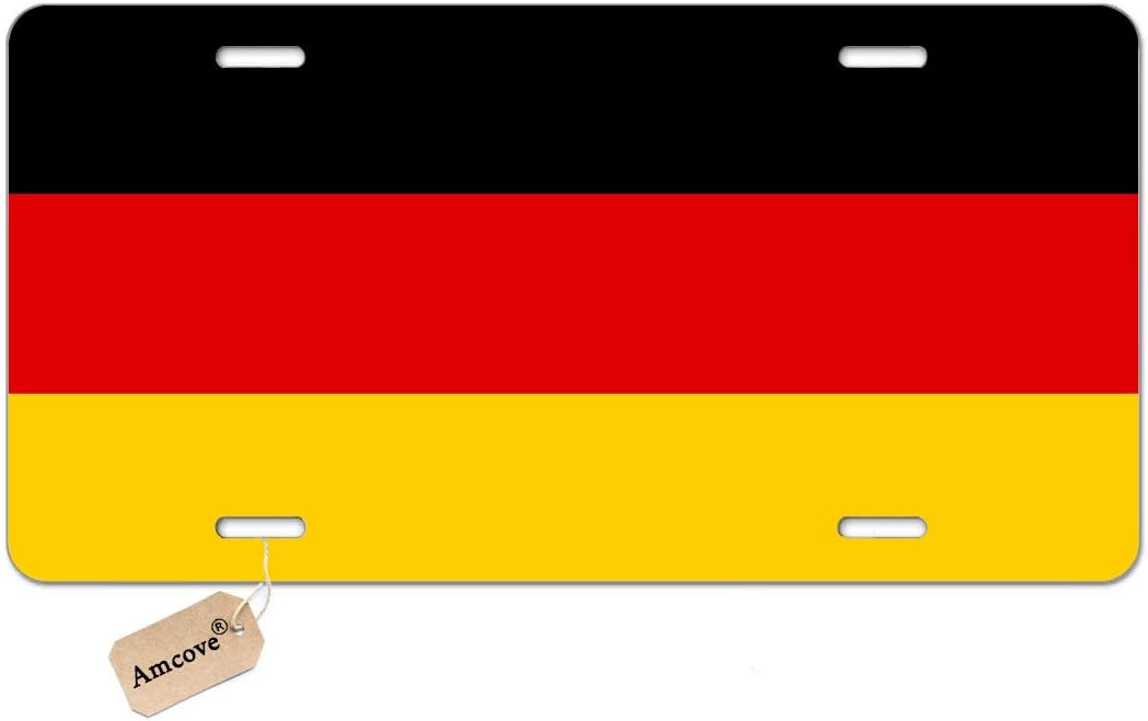License Plate Germany Flag Decorative Car Front License Plate,Vanity Tag,Metal Car Plate,Aluminum Novelty License Plate for Men/Women Car,6 X 12 Inch