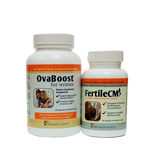 Ovaboost and FertileCM for Women Combo - 1 Month Supply - Fertility Supplements for Women Ovaboost and FertileCM for Women Combo - 1 Month Supply - Fertility Supplements for Women