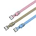 PUPTECK 2 PCS Soft Genuine Leather Cat Kitten Collar with Bells Adjustable for Girl Boy Cats Puppy - Black, Khaki