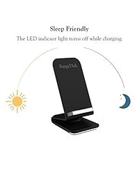 SurgeDisk   Cargador inalámbrico rápido con 2 bobinas y función atril Qi para iPhone X iPhone 8 + 8 Samsung Galaxy S9 S9 + S8 + S8 S7 Edge Note 8 5 y todos los adaptadores Qi no AC