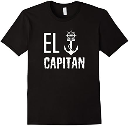 Mens Funny El Capitan Nautical Tshirt XL Black