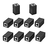 UGREEN RJ45 Coupler 10 Pack in Line Coupler Cat7 Cat6 Cat5e Ethernet Cable Extender Adapter Female to Female (Black)