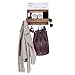Wallniture Vesti Wall Shelf with 8 Hooks for Hanging Coats, Wood Coat Rack & Mail Organizer for Entryway Farmhouse Decor, Walnut