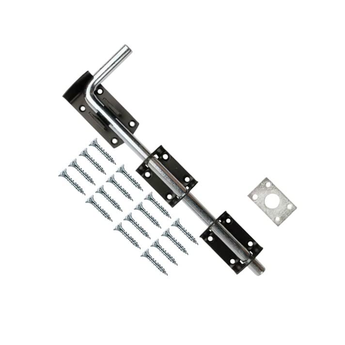 TERF® Heavy Duty Garage Door Bolt 375mm (15 inch) Including Fixing Screw Garage Door Drop Down Bolts Use for Garage Door Garden Gate Lock Shed - Pack of 1