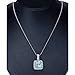 VIR JEWELS 0.85 cttw Pendant Necklace, Blue Topaz Cushion Cut Pendant Necklace for Women in .925 Sterling Silver with Rhodium, 18 Inch Chain, Prong Setting
