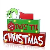 Days Til Christmas Countdown Blocks Wooden Table