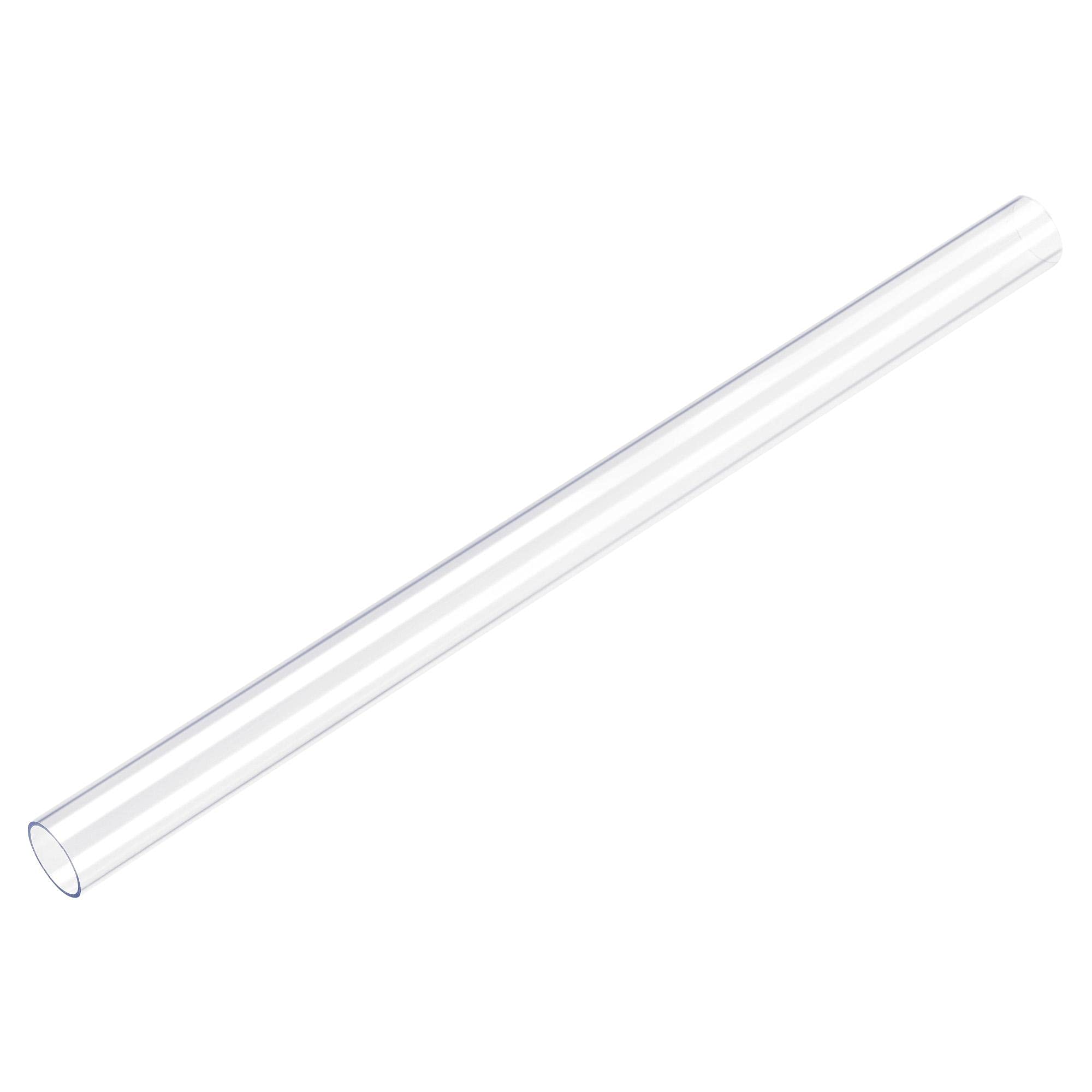 sourcing map Rigid Round Clear Tubing 20mm(3/4'') ID x 21mm(13/16'') OD x 305mm Length Plastic Tube 2pcs