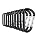 SWATOM Aluminum Carabiner Clip Snap Hook Keyring 1.6/1.8/2.2/2.4/2.8 Inch Carabiners Keychains Black(10P/20P)