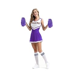 Hooshing 12PCS Pom Poms Cheerleading Purple Plastic