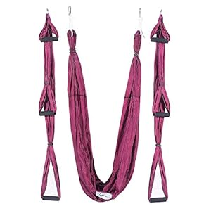 AYUE® Aerial Yoga Hammock Anti-Gravity Flying Swing Aerial Silks Yoga Pilates Set Include Steel Carabiners Extension Straps