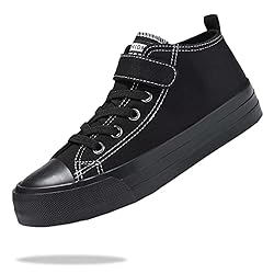 Fefoe Kids All Black Canvas Walking Shoes Kids