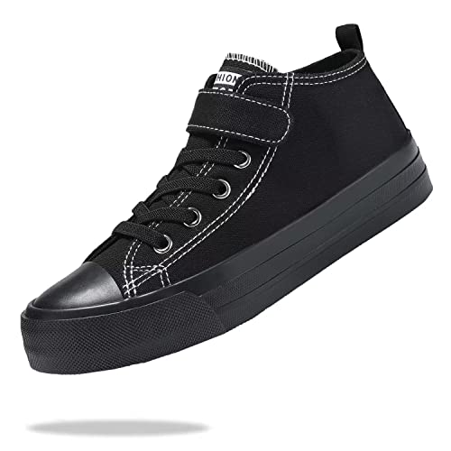 Fefoe Kids All Black Canvas Walking Shoes Kids