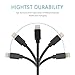 Fleck Lightning to USB Cable for Apple Devices Short, Black, 4 Count