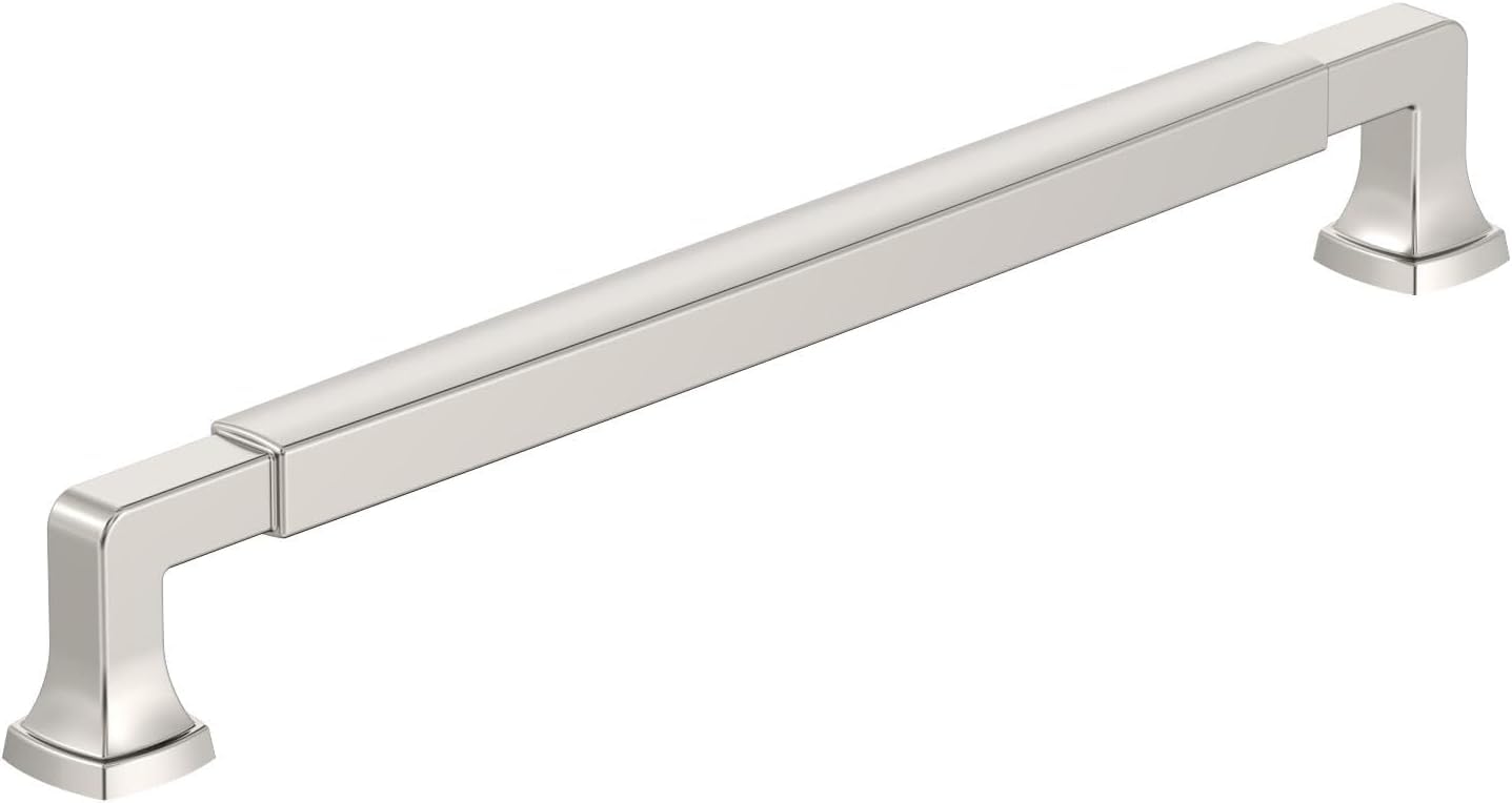 Photo 1 of Amerock BP36890PN | Stature 8-13/16 inch (224mm) Center-to-Center Polished Nickel Cabinet Pull | Kitchen Cabinet Hardware | Furniture Hardware | Drawer Handle