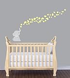 Jungle Animal Themed Nursery, Yellow Grey Wall Decal, Elephant Clings