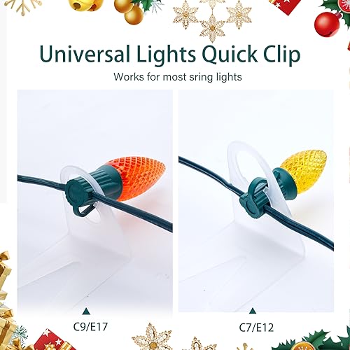 100 Pack Original Shingle Tab Light Clips for C7 C9 Christmas Lights