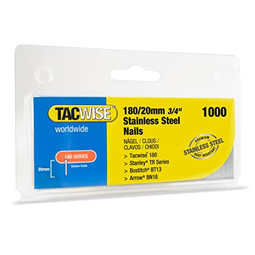 Tacwise 1510 Typ 180 / 20mm Edelstahl 18G Stiftnaegel, 1000 Stueck