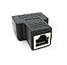 HENGSHENG RJ45 Splitter Adapter 1 to 2 Female Port CAT 5/CAT 6 LAN Ethernet Socket Splitter Connector Adapter