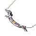 BONSNY Signature collection “LIMMO“ Love Heart Enamel Zinc Alloy Metal Pets Dachshund Necklace Dog Animal pendant 18