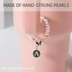 Letter Charm for Stanley Cup，Pearl Chain