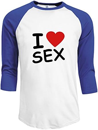 L572 Men's Couple 3/4 Sleeve T-shirts I Love Sex 2c RoyalBlue