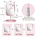 Kiya Makeup Mirror with Lights - 26 LED Vanity Mirror with Detachable 10X Magnification - 360° Rotation-Touch Screen Dimming - Retractable Bracket - USB Charging -Pink