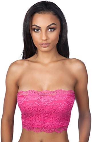 Dintimates Junior Women's Sexy Lace Layering Bandeau Crop Top