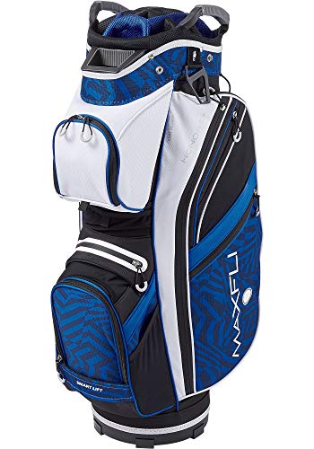 Maxfli 2019 Honors Plus Golf Cart Bag Lightweight 14-Way Top 3 Dividers w/Insulated Pocket (White/Blue)