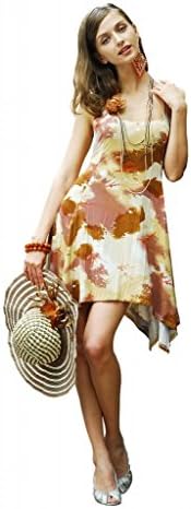 CHANCEFUL Women's Sleeveless Sexy Back Lace Beach Dress X-Large Brown