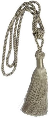 (Set of 2) Amatahouse Curtain Rope Tiebacks Tassels Light Brown 22", HLS 1006444