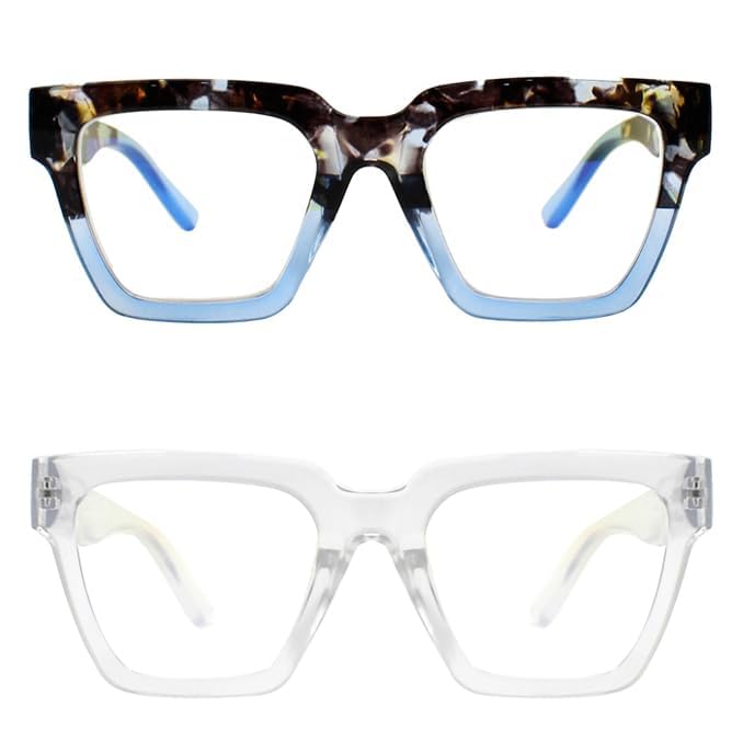 Photo 1 of Yogo Vision Blue Light Blocking Oversized Frames Computer Glasses Anti Glare Reduce Eyestrain Eyeglasses for Women