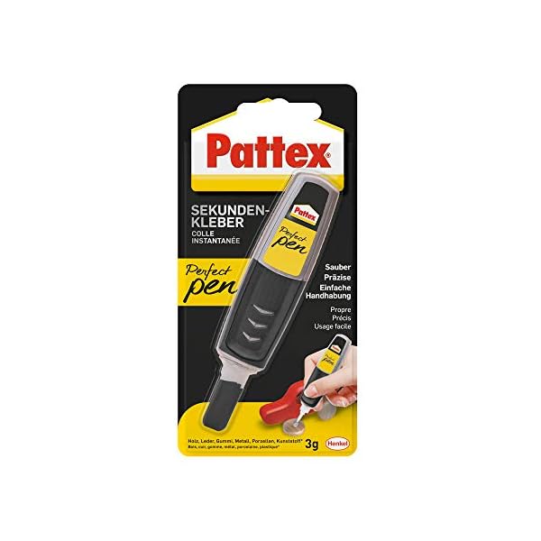 Pattex Perfect Pen, Sekundenkleber extra stark und präzise für punktgenaues Dosieren, Superkleber Stift für Materialien…